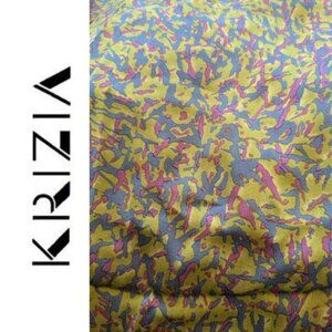 KRIZIA Designer 100% Silk Italian Fabric - 1.9m